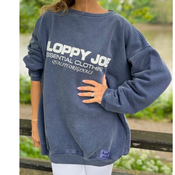 Sloppy Joe 05 Classic Square Sweatshirt – Navy Wash -Size 2 -100% Organic Cotton - Picture 1 of 11